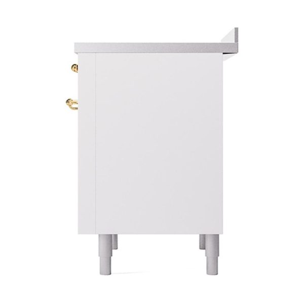 Ilve UNI366QNMPWHG Ilve Uni366Qnmpwhg Nostalgie Ii Noblesse 36  Induction Range (Solid Door, White, Brass) Online now