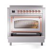 Ilve UNI366NMPSSP Ilve Uni366Nmpssp Nostalgie Ii Noblesse 36  Induction Range (Triple Glass Door, Stainless Steel, Copper) Supply