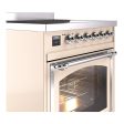 Ilve UNI304NMPAWC Ilve Uni304Nmpawc Nostalgie Ii Noblesse 30  Induction Range (Triple Glass Door, Antique White, Chrome) Supply