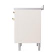 Ilve UNI366QNMPAWG Ilve Uni366Qnmpawg Nostalgie Ii Noblesse 36  Induction Range (Solid Door, Antique White, Brass) Fashion