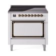 Ilve UNI366QNMPWHB Ilve Uni366Qnmpwhb Nostalgie Ii Noblesse 36  Induction Range (Solid Door, White, Burnished) Online Hot Sale