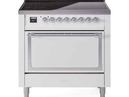 Ilve UNI366QNMPWHC Ilve Uni366Qnmpwhc Nostalgie Ii Noblesse 36  Induction Range (Solid Door, White, Chrome) For Cheap