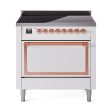 Ilve UNI366QNMPWHP Ilve Uni366Qnmpwhp Nostalgie Ii Noblesse 36  Induction Range (Solid Door, White, Copper) Online