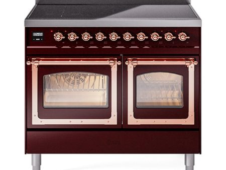 Ilve UNDI406NMPBUP Ilve Undi406Nmpbup Nostalgie Ii Noblesse 40  Induction Range (Triple Glass Door, Burgundy, Copper) Cheap