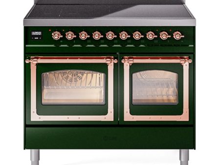 Ilve UNDI406NMPEGP Ilve Undi406Nmpegp Nostalgie Ii Noblesse 40  Induction Range (Triple Glass Door, Emerald Green, Copper) For Discount