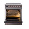 Ilve UNI304QNMPMGP Ilve Uni304Qnmpmgp Nostalgie Ii Noblesse 30  Induction Range (Solid Door, Graphite Matte, Copper) Hot on Sale