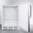 Summit AL750SSTB Ada Compliant All-Refrigerator For Freestanding General Purpose Use, Auto Defrost W Ss Door, Towel Bar Handle, And White Cabinet For Cheap