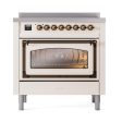 Ilve UNI366NMPAWB Ilve Uni366Nmpawb Nostalgie Ii Noblesse 36  Induction Range (Triple Glass Door, Antique White, Burnished) Discount