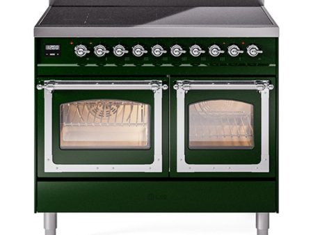 Ilve UNDI406NMPEGC Ilve Undi406Nmpegc Nostalgie Ii Noblesse 40  Induction Range (Triple Glass Door, Emerald Green, Chrome) Supply