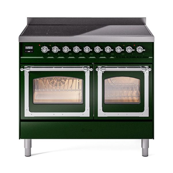 Ilve UNDI406NMPEGC Ilve Undi406Nmpegc Nostalgie Ii Noblesse 40  Induction Range (Triple Glass Door, Emerald Green, Chrome) Supply