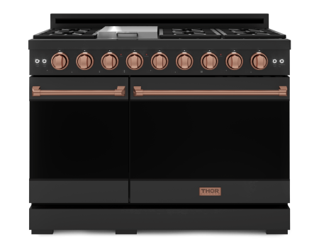 Thor Kitchen RSG48EBRSG 48 Inch Professional Gas Range With Tilt Panel Touch Control In Black Rose Gold Gordon Ramsay Series - Rsg48Eb-Rsg Fashion