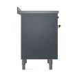 Ilve UNI366QNMPBGG Ilve Uni366Qnmpbgg Nostalgie Ii Noblesse 36  Induction Range (Solid Door, Blue Grey, Brass) Supply