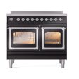 Ilve UNDI406NMPBKC Ilve Undi406Nmpbkc Nostalgie Ii Noblesse 40  Induction Range (Triple Glass Door, Glossy Black, Chrome) Online Sale