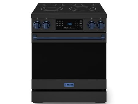 Thor Kitchen RSE30BBLU 30 Inch Professional Electric Range With Tilt Panel Touch Control In Black Navy Blue Gordon Ramsay Series - Rse30B-Blu Hot on Sale