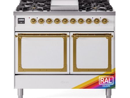 Ilve UND40FQNMPRAGLP Ilve Und40Fqnmpraglp Nostalgie Ii Noblesse 40  Dual Fuel Range (Liquid Propane, Solid Door, Ral, Brass) Discount