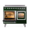 Ilve UNDI406NMPEGC Ilve Undi406Nmpegc Nostalgie Ii Noblesse 40  Induction Range (Triple Glass Door, Emerald Green, Chrome) Supply