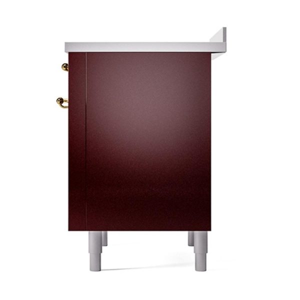 Ilve UNI366QNMPBUG Ilve Uni366Qnmpbug Nostalgie Ii Noblesse 36  Induction Range (Solid Door, Burgundy, Brass) For Discount