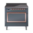 Ilve UNI366QNMPBGP Ilve Uni366Qnmpbgp Nostalgie Ii Noblesse 36  Induction Range (Solid Door, Blue Grey, Copper) Online now