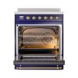 Ilve UNI304QNMPMBG Ilve Uni304Qnmpmbg Nostalgie Ii Noblesse 30  Induction Range (Solid Door, Midnight Blue, Brass) Cheap