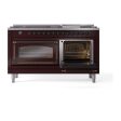 Ilve UN60FNMPBUBLP Ilve Un60Fnmpbublp Nostalgie Ii Noblesse 60  Dual Fuel Range (9 Sealed Burners + Griddle, Liquid Propane, Triple Glass Door, Burgundy, Burnished) For Sale