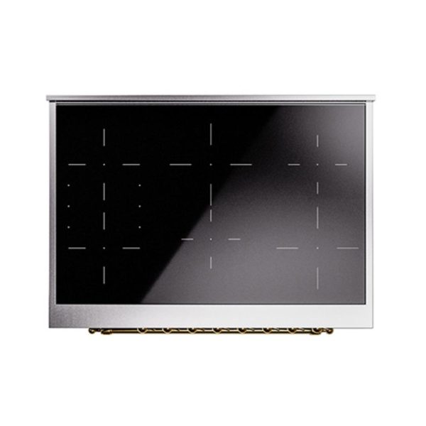 Ilve UNI366QNMPMGG Ilve Uni366Qnmpmgg Nostalgie Ii Noblesse 36  Induction Range (Solid Door, Graphite Matte, Brass) Fashion