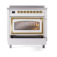 Ilve UNI366NMPRAG Ilve Uni366Nmprag Nostalgie Ii Noblesse 36  Induction Range (Triple Glass Door, Ral, Brass) Supply