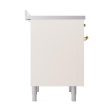 Ilve UNI366QNMPAWG Ilve Uni366Qnmpawg Nostalgie Ii Noblesse 36  Induction Range (Solid Door, Antique White, Brass) Fashion