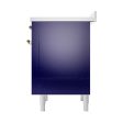 Ilve UNI366QNMPMBG Ilve Uni366Qnmpmbg Nostalgie Ii Noblesse 36  Induction Range (Solid Door, Midnight Blue, Brass) on Sale