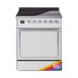 Ilve UNI304QNMPRAC Ilve Uni304Qnmprac Nostalgie Ii Noblesse 30  Induction Range (Solid Door, Ral, Chrome) on Sale