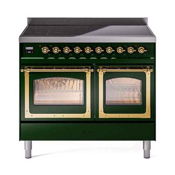 Ilve UNDI406NMPEGG Ilve Undi406Nmpegg Nostalgie Ii Noblesse 40  Induction Range (Triple Glass Door, Emerald Green, Brass) Online now