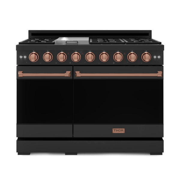 Thor Kitchen RSG48EBLPRSG 48 Inch Professional Lp Range With Pro-Style Knobs In Black Rose Gold Gordon Ramsay Series - Rsg48Eblp-Rsg on Sale