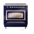 Ilve UNI366NMPMBC Ilve Uni366Nmpmbc Nostalgie Ii Noblesse 36  Induction Range (Triple Glass Door, Midnight Blue, Chrome) Hot on Sale