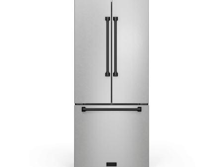 Thor Kitchen RF3017FFD99BLK 30 Inch 17.7 Cu Ft French Door Counter Depth Refrigerator With Ice Maker In Stainless Steel Black Gordon Ramsay Series - Rf3017Ffd99-Blk For Discount