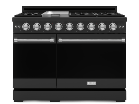 Thor Kitchen RSG48EBSS 48 Inch Professional Gas Range With Pro-Style Knobs In Black Stainless Steel Gordon Ramsay Series - Rsg48Eb-Ss Online