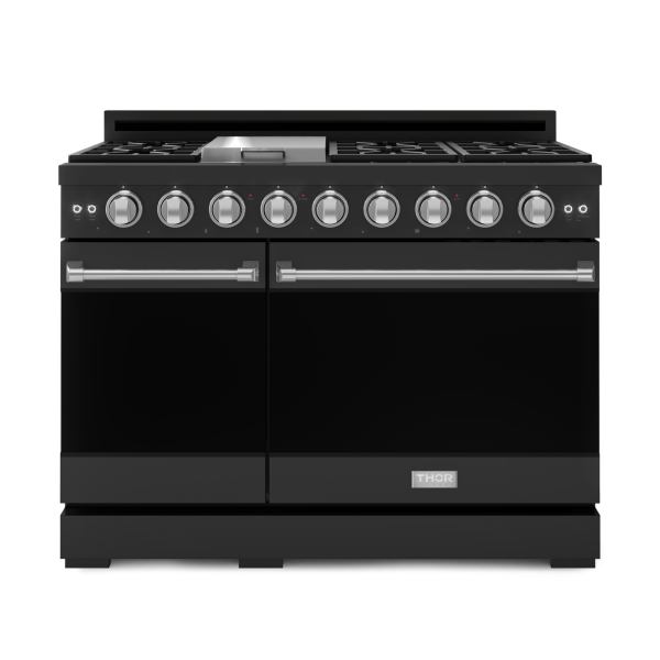 Thor Kitchen RSG48EBSS 48 Inch Professional Gas Range With Pro-Style Knobs In Black Stainless Steel Gordon Ramsay Series - Rsg48Eb-Ss Online