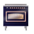 Ilve UNI366NMPMBP Ilve Uni366Nmpmbp Nostalgie Ii Noblesse 36  Induction Range (Triple Glass Door, Midnight Blue, Copper) Cheap