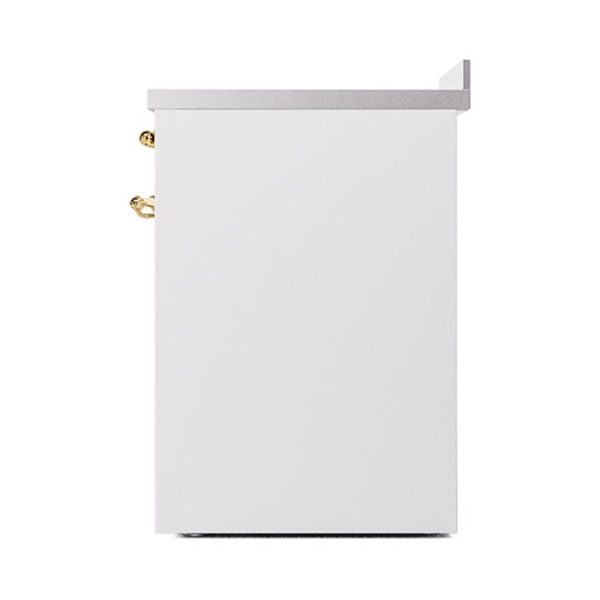 Ilve UNI304QNMPWHG Ilve Uni304Qnmpwhg Nostalgie Ii Noblesse 30  Induction Range (Solid Door, White, Brass) For Discount