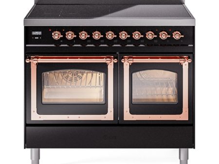 Ilve UNDI406NMPBKP Ilve Undi406Nmpbkp Nostalgie Ii Noblesse 40  Induction Range (Triple Glass Door, Glossy Black, Copper) Discount