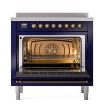 Ilve UNI366QNMPMBB Ilve Uni366Qnmpmbb Nostalgie Ii Noblesse 36  Induction Range (Solid Door, Midnight Blue, Burnished) Online Hot Sale