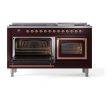 Ilve UN60FNMPBUP Ilve Un60Fnmpbup Nostalgie Ii Noblesse 60  Dual Fuel Range (9 Sealed Burners + Griddle, Natural Gas, Triple Glass Door, Burgundy, Copper) Discount